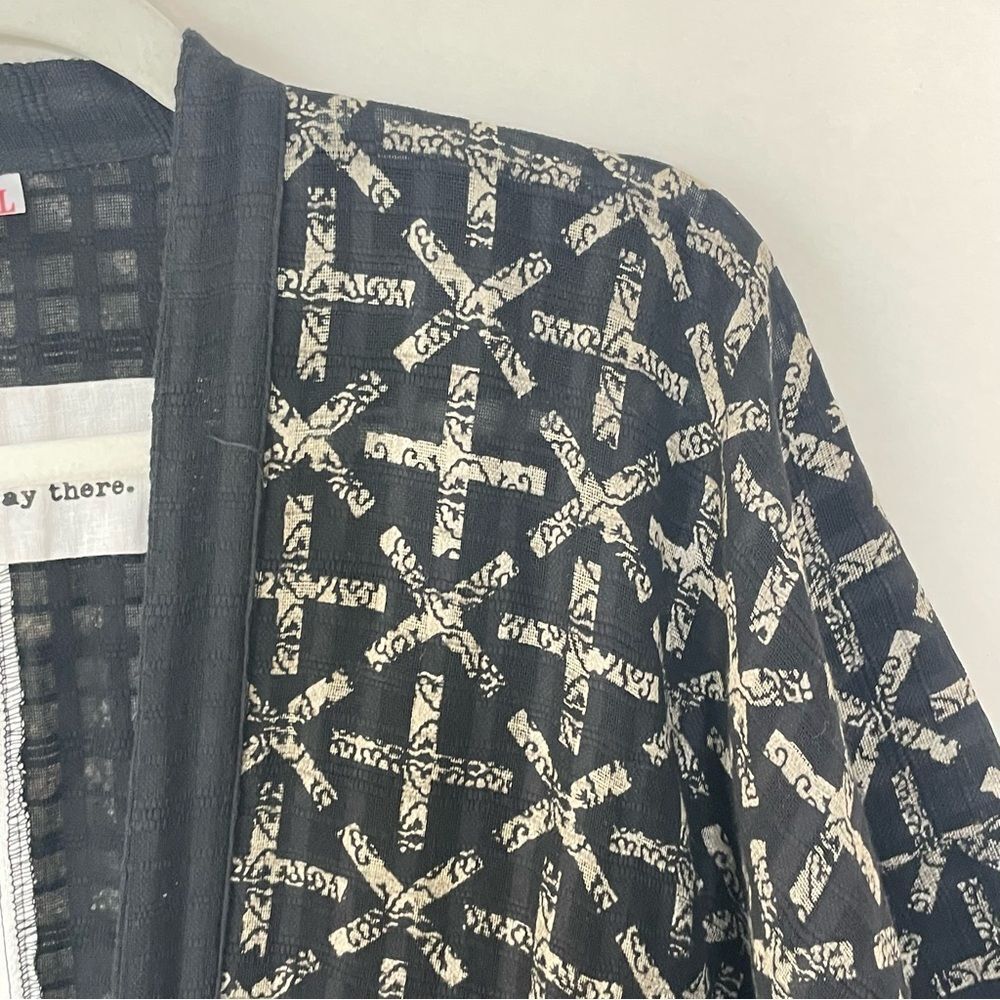 Cupcake International Patchwork Kimono Jacket Bla… - image 4